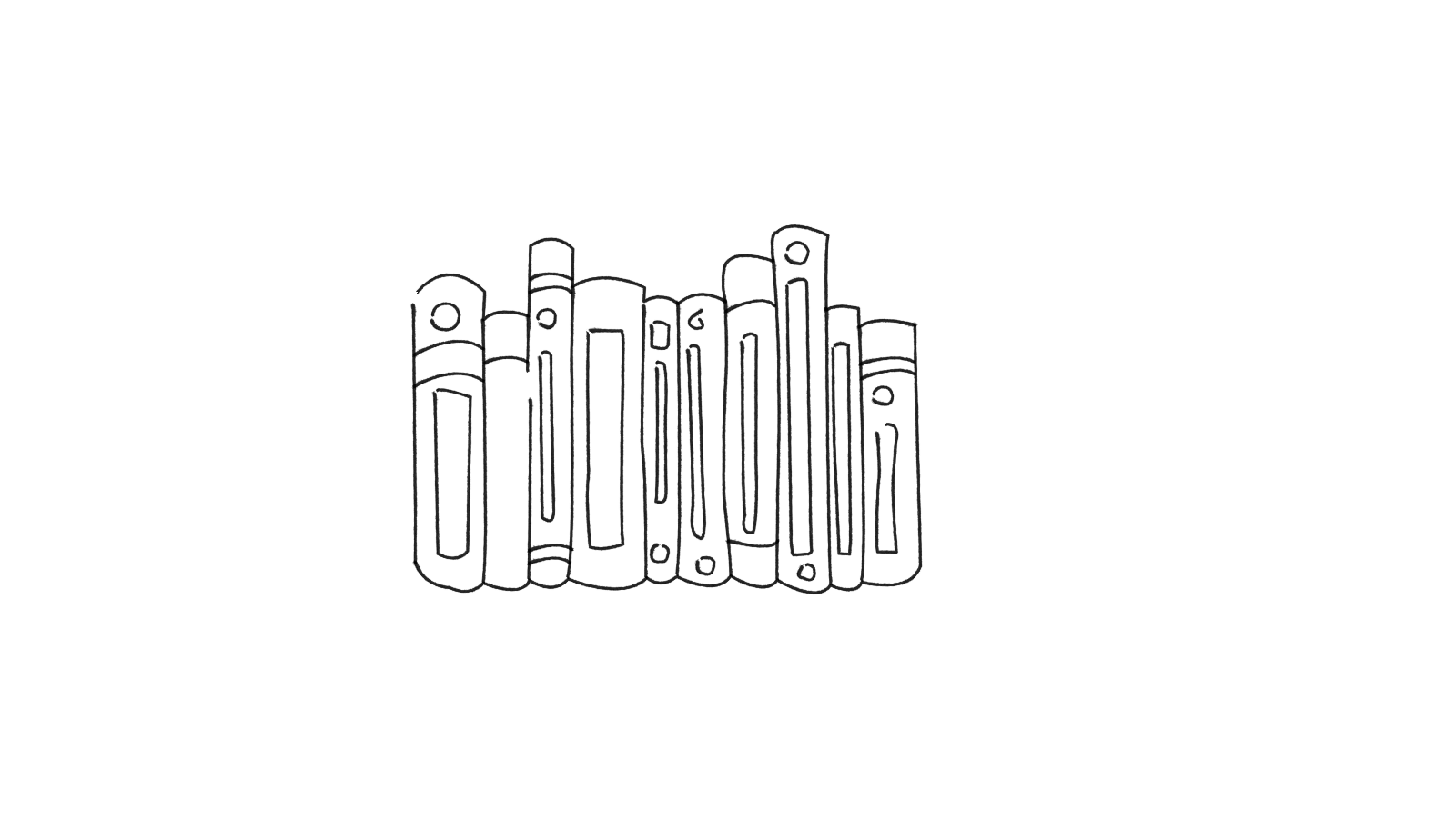 line doodle of books