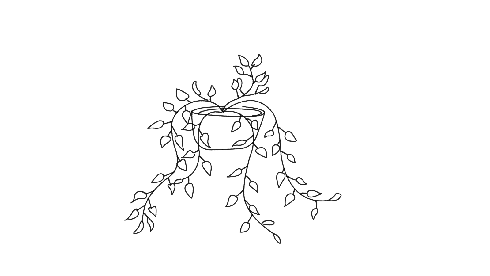line doodle of a pothos plant