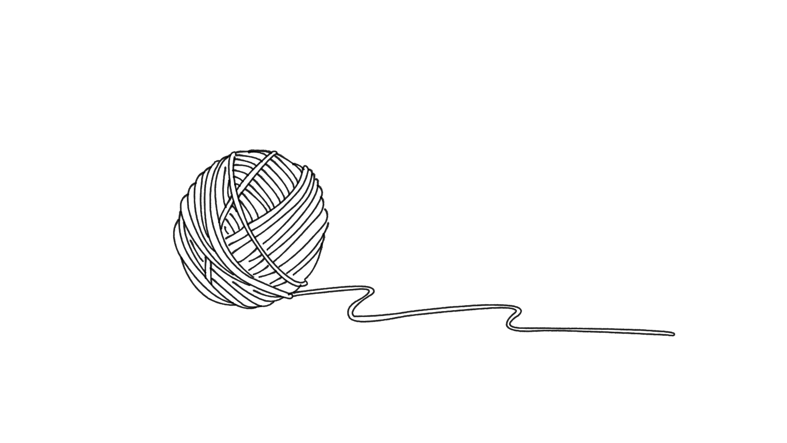 line doodle of a ball of yarn