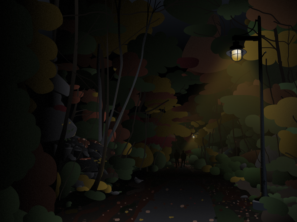 illustration of walking trail